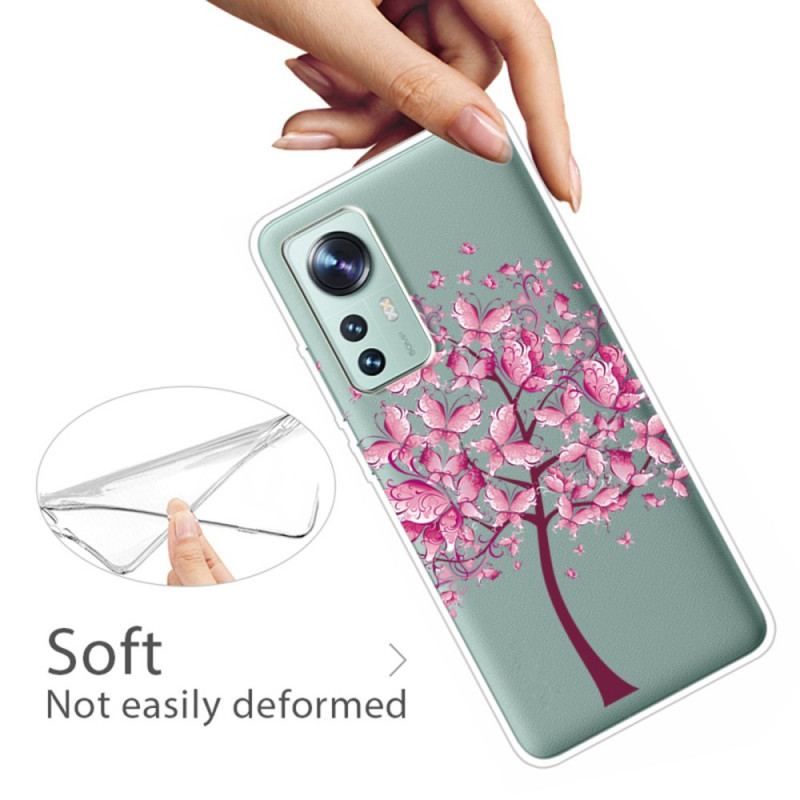 Coque Xiaomi 12 Pro Silicone Arbre Rose