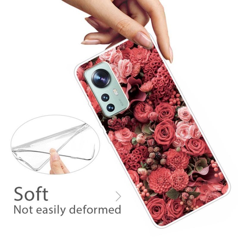 Coque Xiaomi 12 Pro Silicone Déclinaison Florale