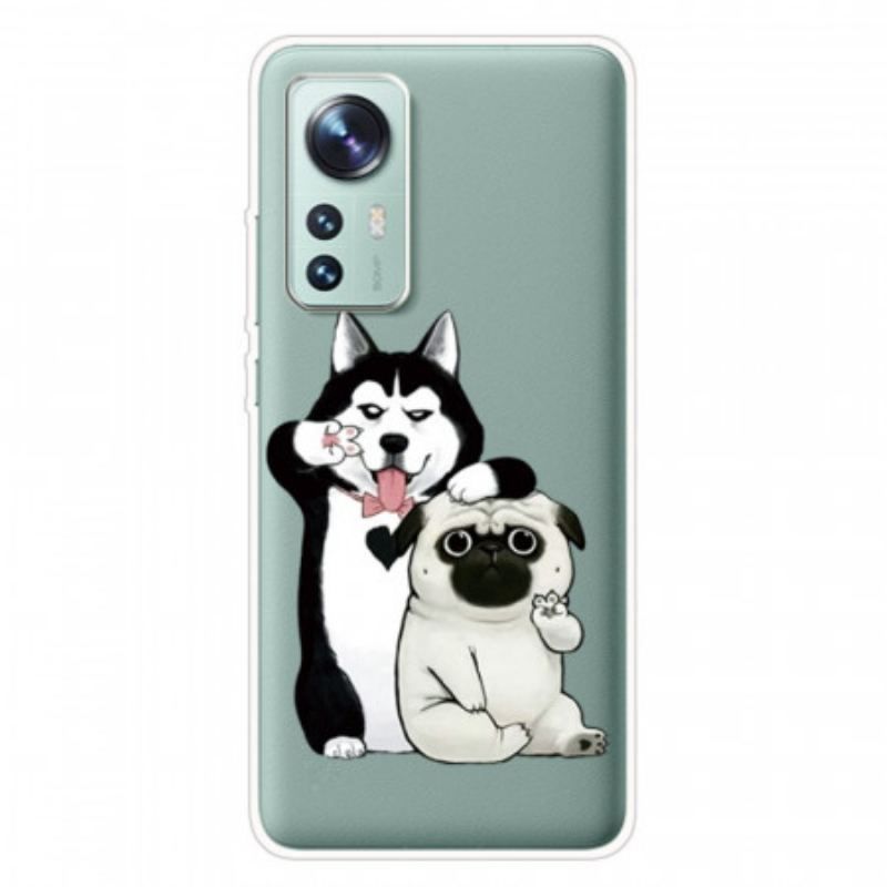 Coque Xiaomi 12 Pro Silicone Drôles de Chiens