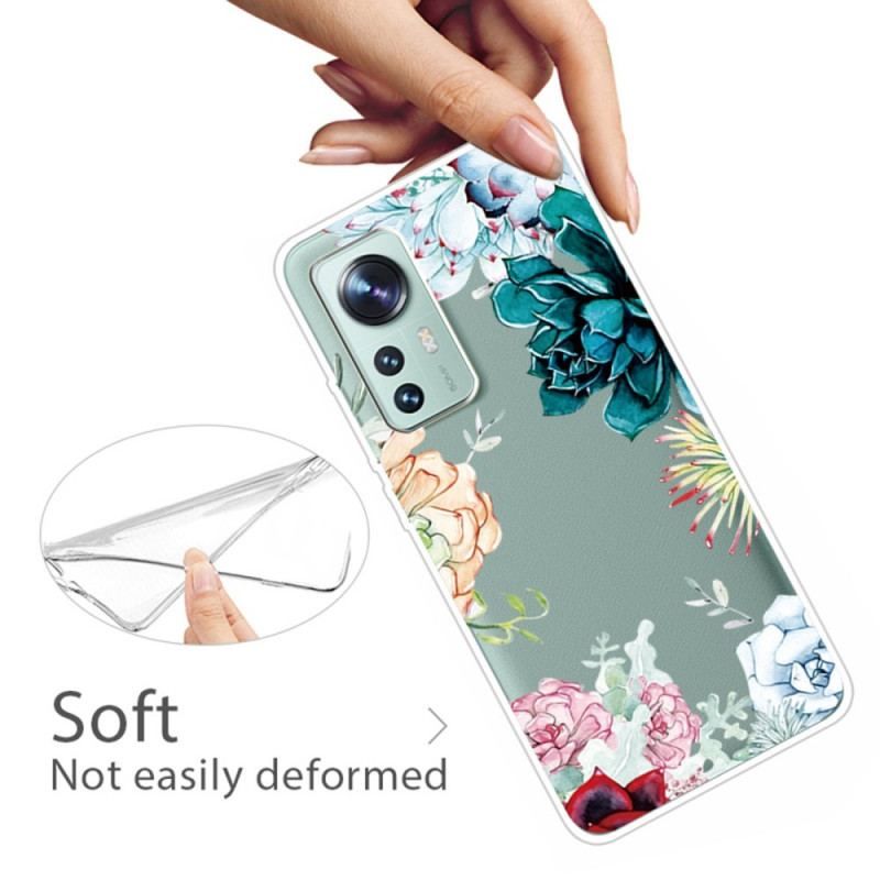 Coque Xiaomi 12 Pro Silicone Fleurs Sauvages