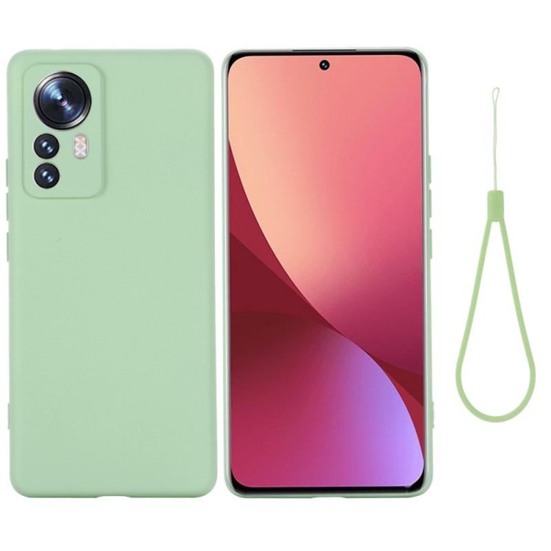 Coque Xiaomi 12 Pro Silicone Liquide Avec Lanière