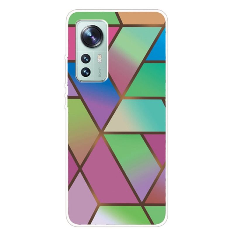 Coque Xiaomi 12 Pro Silicone Marbre Géométrie