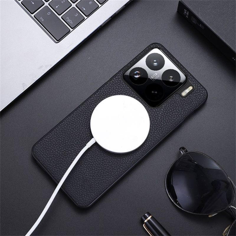 Coque Xiaomi 15 Compatible MagSafe Simili Cuir Texturé
