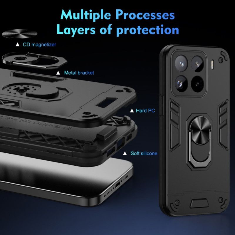 Coque Xiaomi 15 Pro Anneau-Support Protection Antichoc