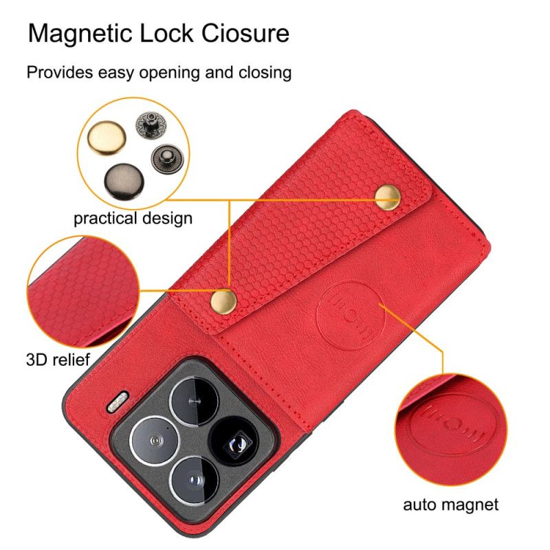 Coque Xiaomi 15 Pro Effet Cuir Porte-Cartes