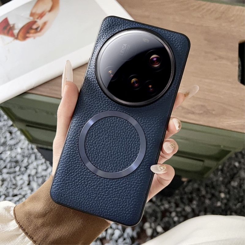 Coque Xiaomi 15 Ultra Compatible MagSafe Effet Cuir Litchi