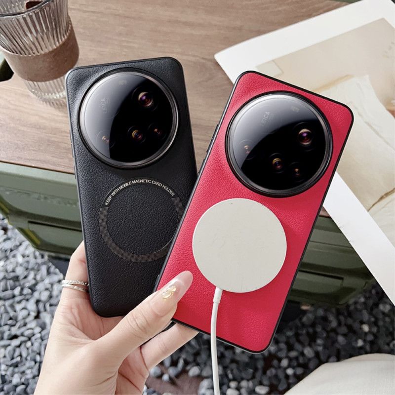 Coque Xiaomi 15 Ultra Compatible MagSagfe Effet Cuir