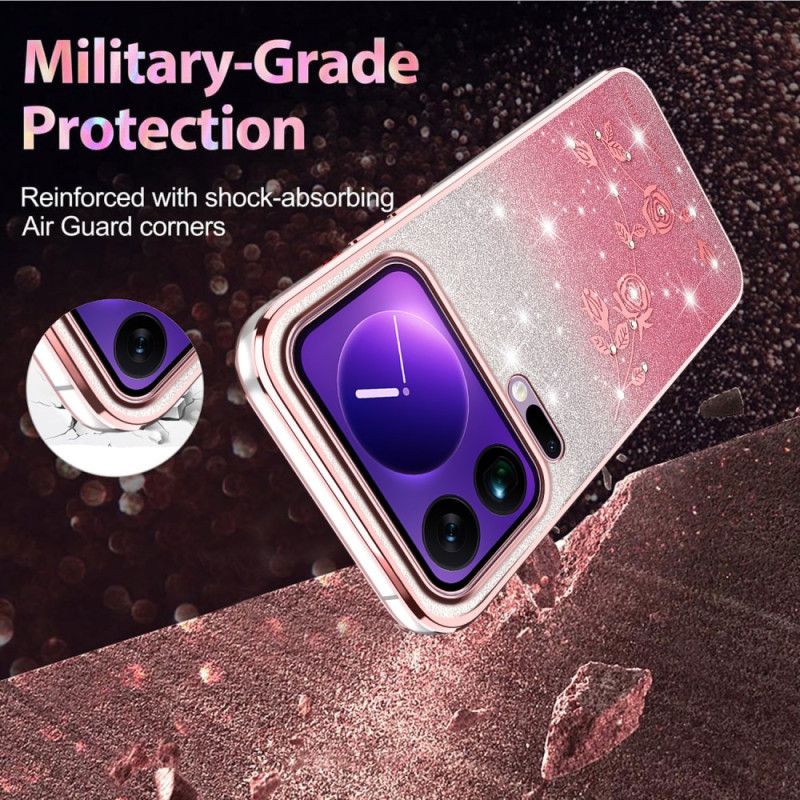 Coque Xiaomi 17 Pro Fleurs et Strass