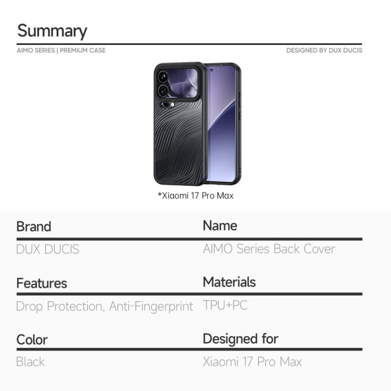 Coque Xiaomi 17 Pro Max Aimo Series DUX DUCIS