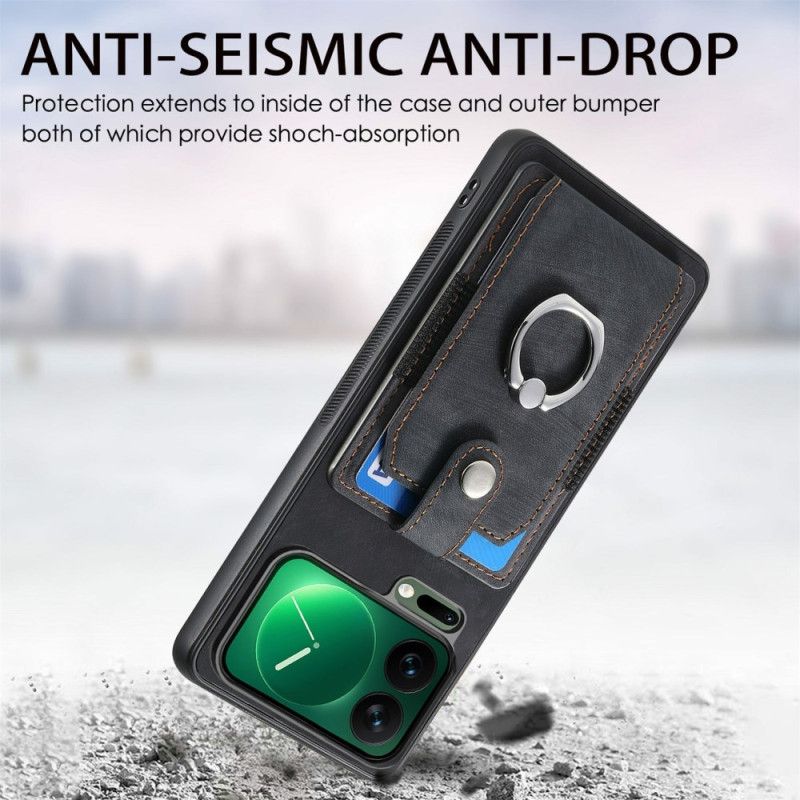 Coque Xiaomi 17 Pro Max Porte-Cartes et Anneau-Support