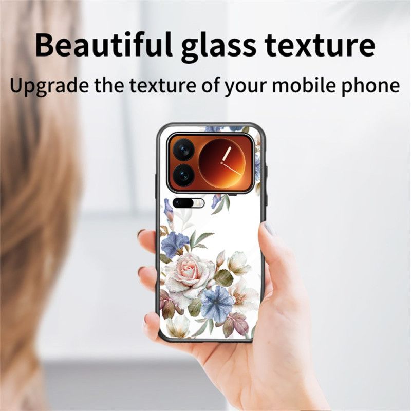 Coque Xiaomi 17 Pro Max Verre Trempé Motif Floral