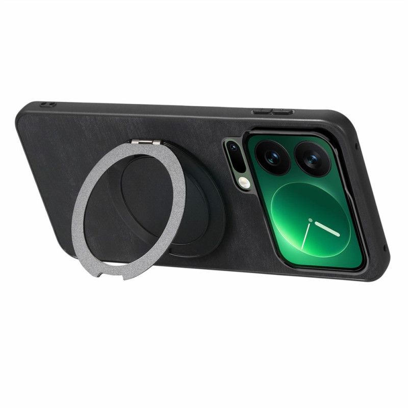 Coque Xiaomi 17 Pro Support Rotatif et Texture Cuir Rétro