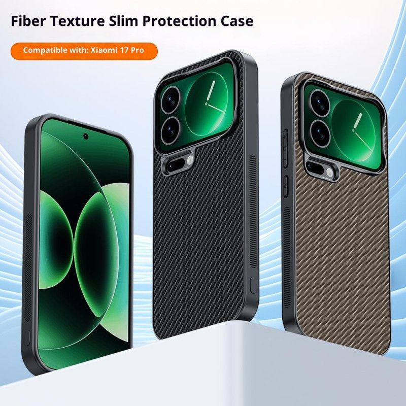 Coque Xiaomi 17 Pro Texture Fibre Carbone