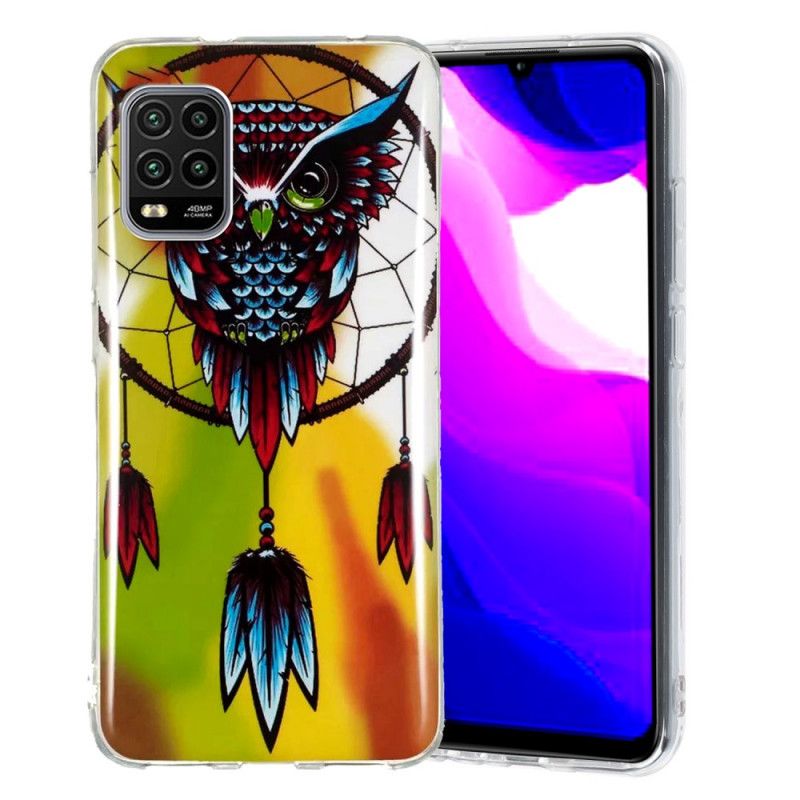 Coque Xiaomi Mi 10 Lite Attrape Rêves Hibou Fluorescente