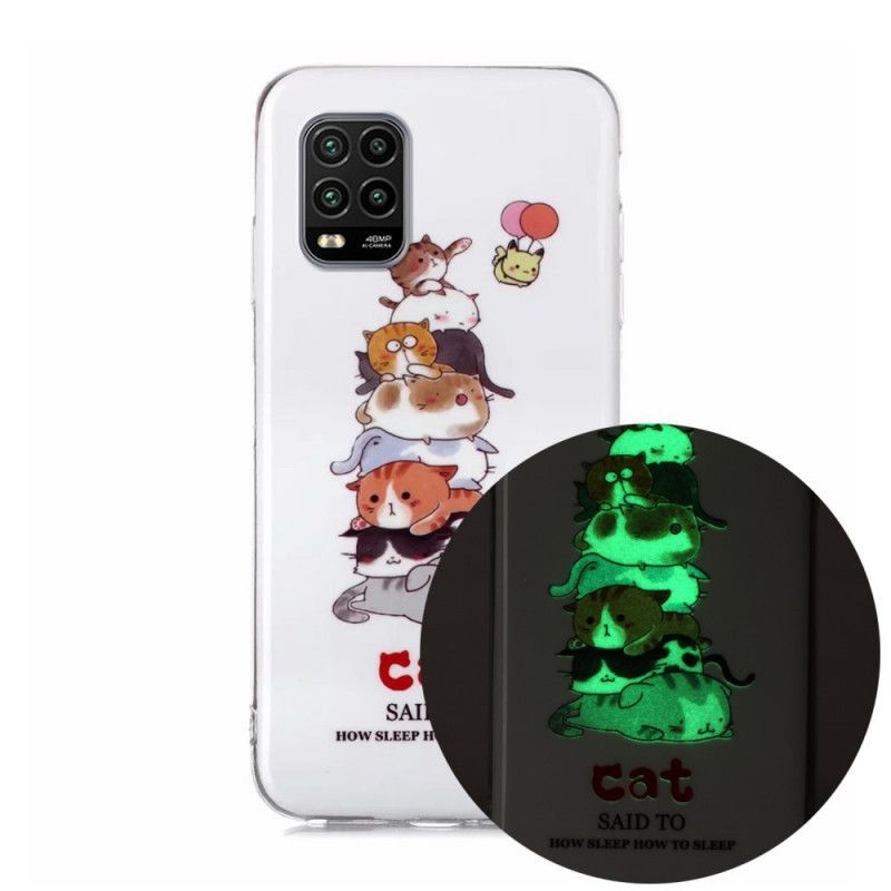 Coque Xiaomi Mi 10 Lite Cats Fluorescente