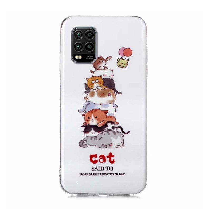 Coque Xiaomi Mi 10 Lite Cats Fluorescente