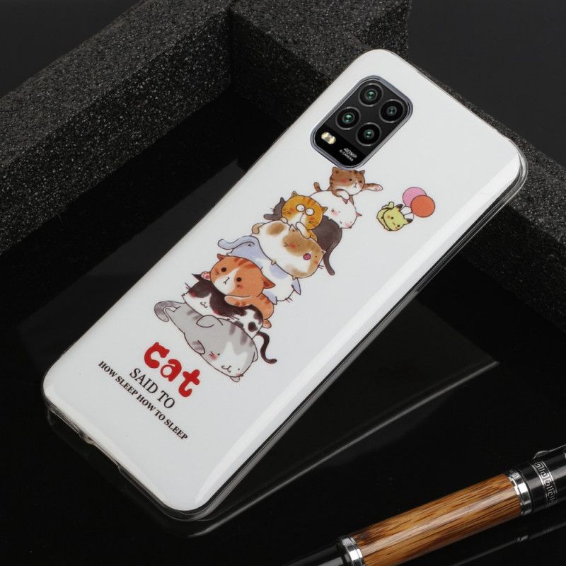 Coque Xiaomi Mi 10 Lite Cats Fluorescente