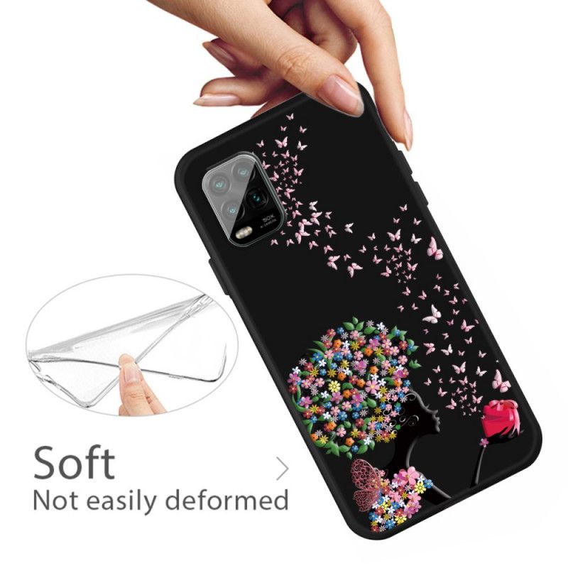 Coque Xiaomi Mi 10 Lite Femme À La Tête Fleurie