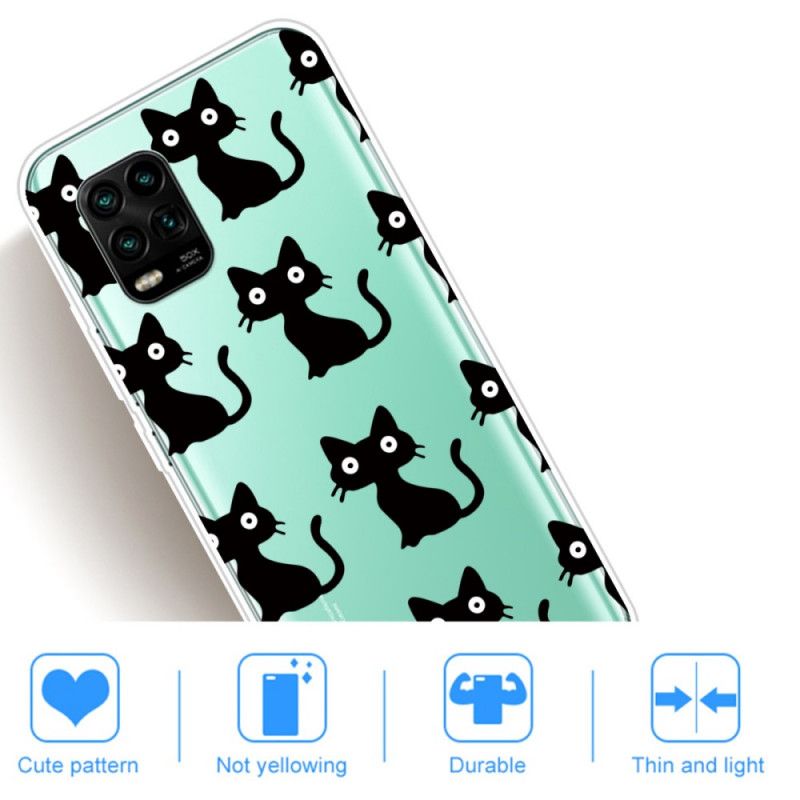 Coque Xiaomi Mi 10 Lite Multiples Chats Noirs