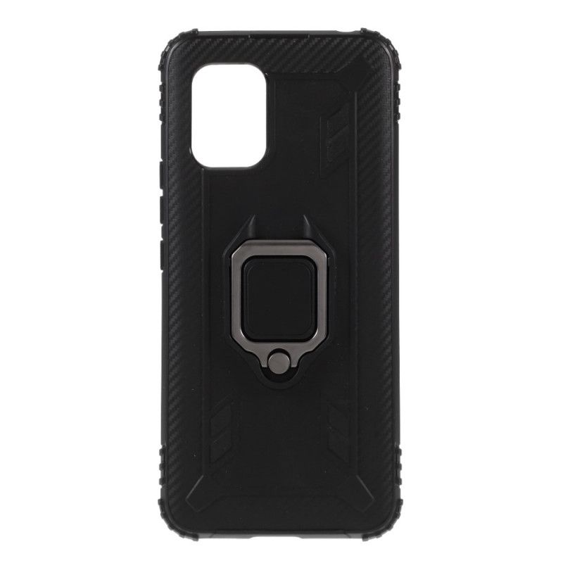 Coque Xiaomi Mi 10 Lite Ring Et Style Fibre Carbone