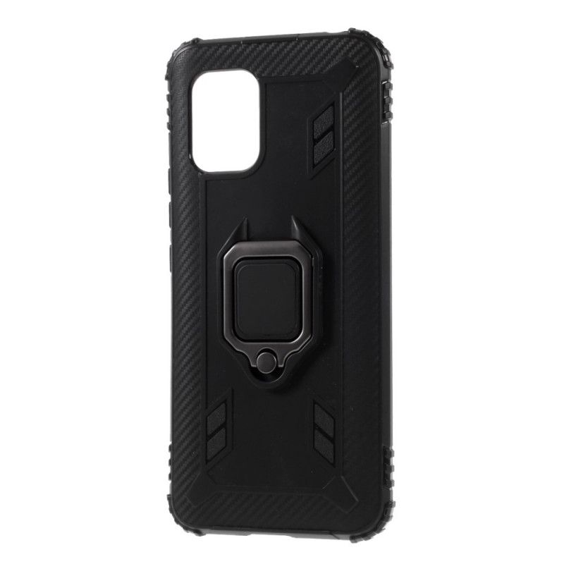 Coque Xiaomi Mi 10 Lite Ring Et Style Fibre Carbone