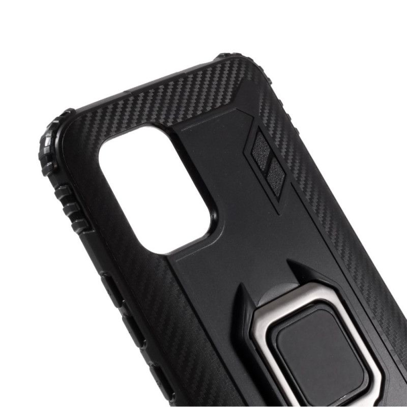 Coque Xiaomi Mi 10 Lite Ring Et Style Fibre Carbone