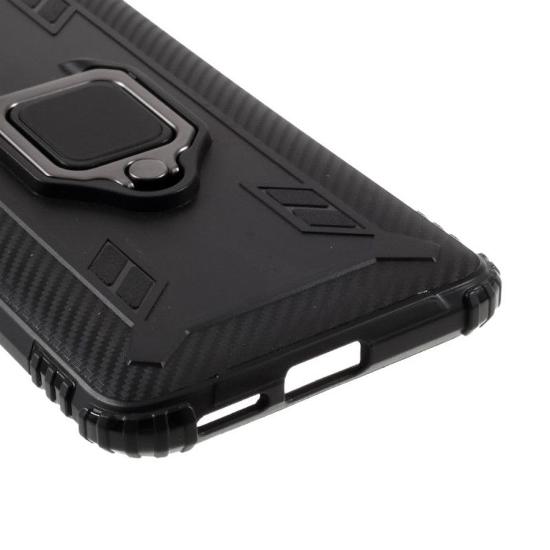 Coque Xiaomi Mi 10 Lite Ring Et Style Fibre Carbone