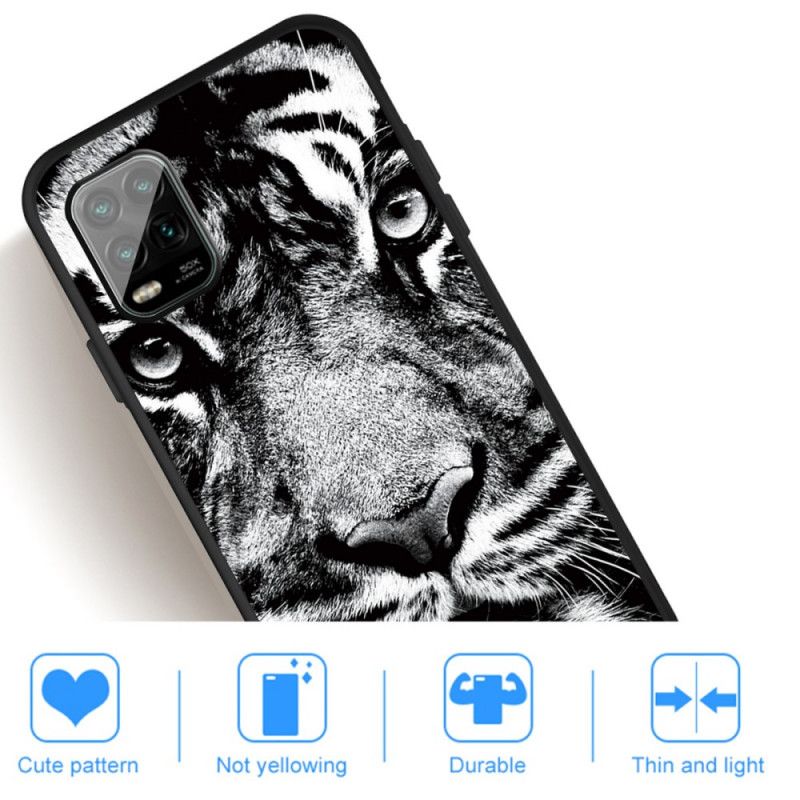 Coque Xiaomi Mi 10 Lite Tigre Noir Et Blanc