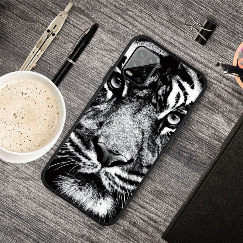 Coque Xiaomi Mi 10 Lite Tigre Noir Et Blanc