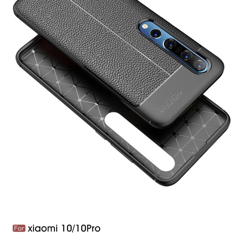 Coque Xiaomi Mi 10 / 10 Pro Effet Cuir Litchi Double Line