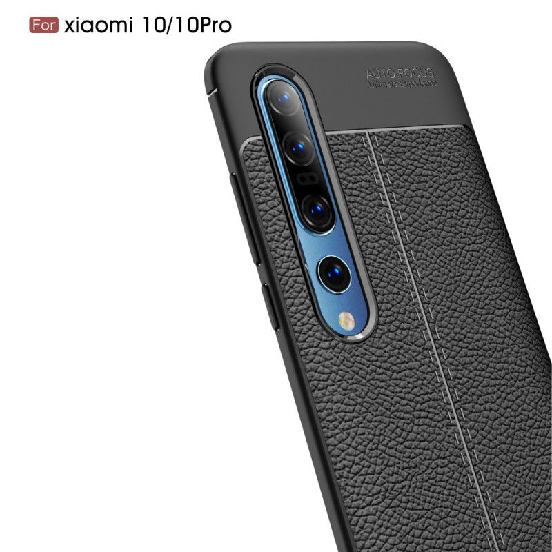 Coque Xiaomi Mi 10 / 10 Pro Effet Cuir Litchi Double Line