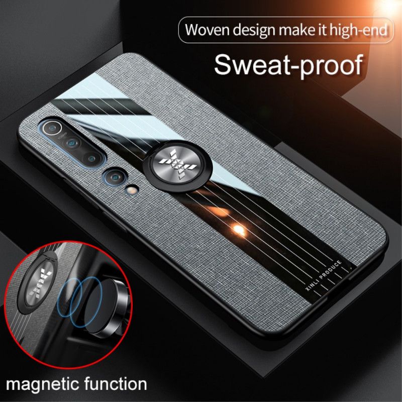 Coque Xiaomi Mi 10 / 10 Pro Hybride Et Texture Jeans Avec Anneau-support