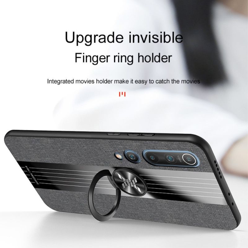 Coque Xiaomi Mi 10 / 10 Pro Hybride Et Texture Jeans Avec Anneau-support