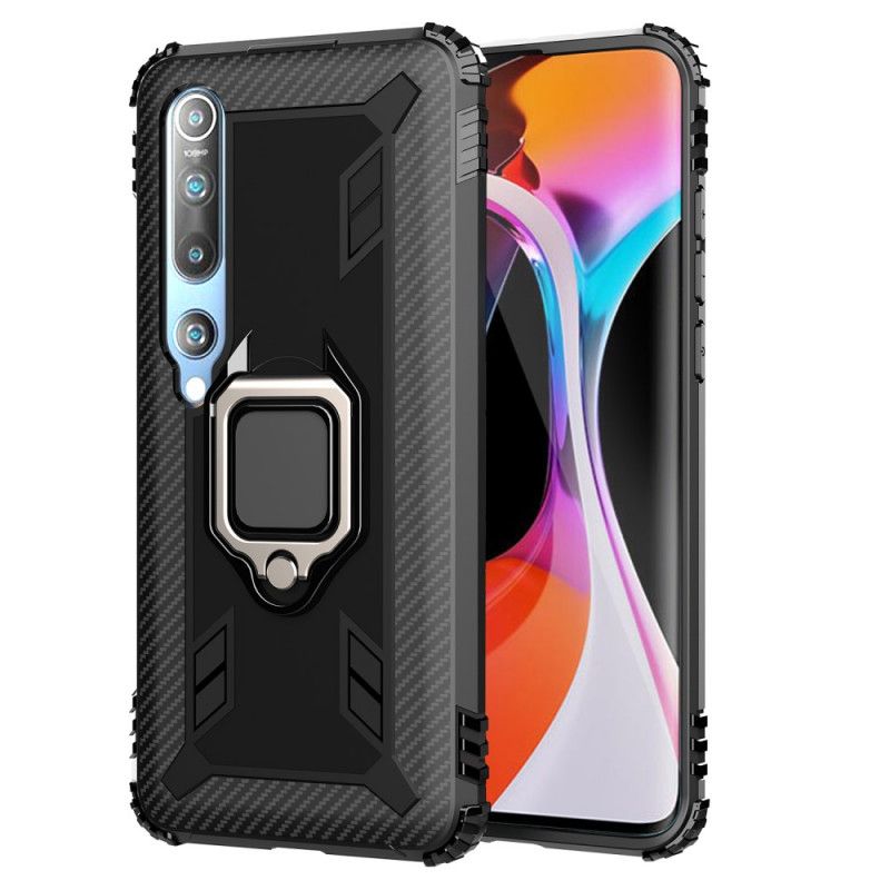 Coque Xiaomi Mi 10 / 10 Pro Ring Et Fibre Carbone