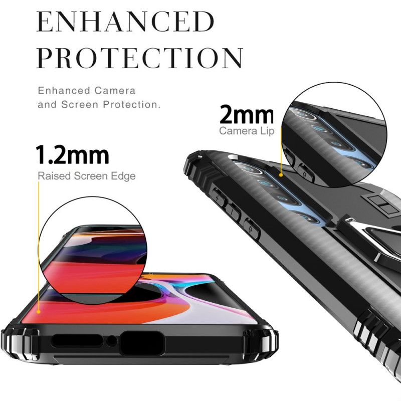 Coque Xiaomi Mi 10 / 10 Pro Ring Et Fibre Carbone