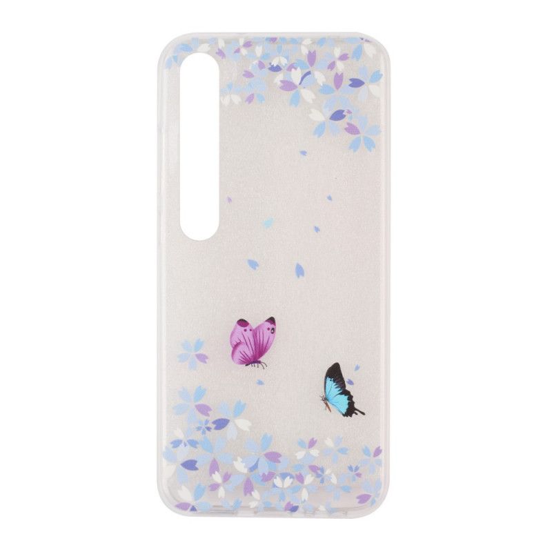 Coque Xiaomi Mi 10 Transparente Papillons Et Fleurs