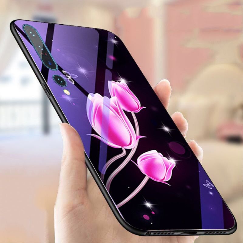 Coque Xiaomi Mi 10 Verre Trempé Et Silicone Florale