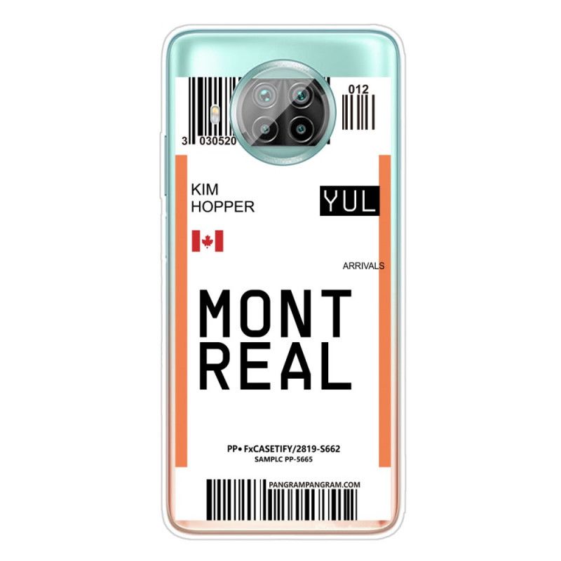 Coque Xiaomi Mi 10t Lite 5g / Redmi Note 9 Pro 5g Boarding Pass To Montreal