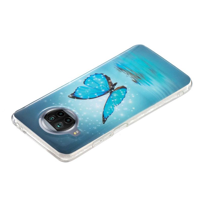 Coque Xiaomi Mi 10t Lite 5g / Redmi Note 9 Pro 5g Papillon Bleu Fluo