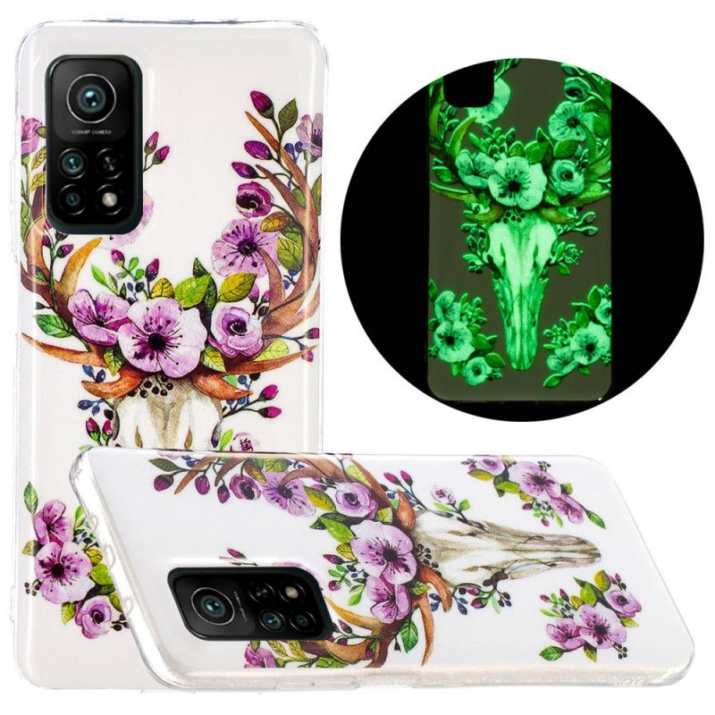 Coque Xiaomi Mi 10t / Mi 10t Pro Wapiti Fleuri Fluorescente