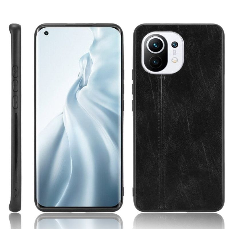 Coque Xiaomi Mi 11 Effet Cuir Couture