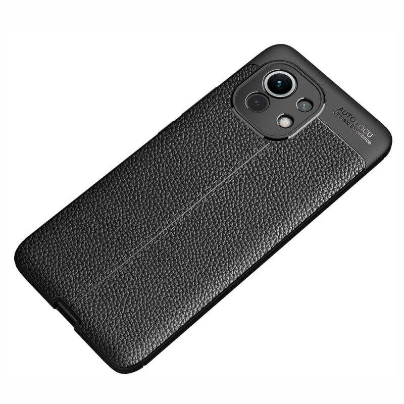 Coque Xiaomi Mi 11 Effet Cuir Litchi Double Line