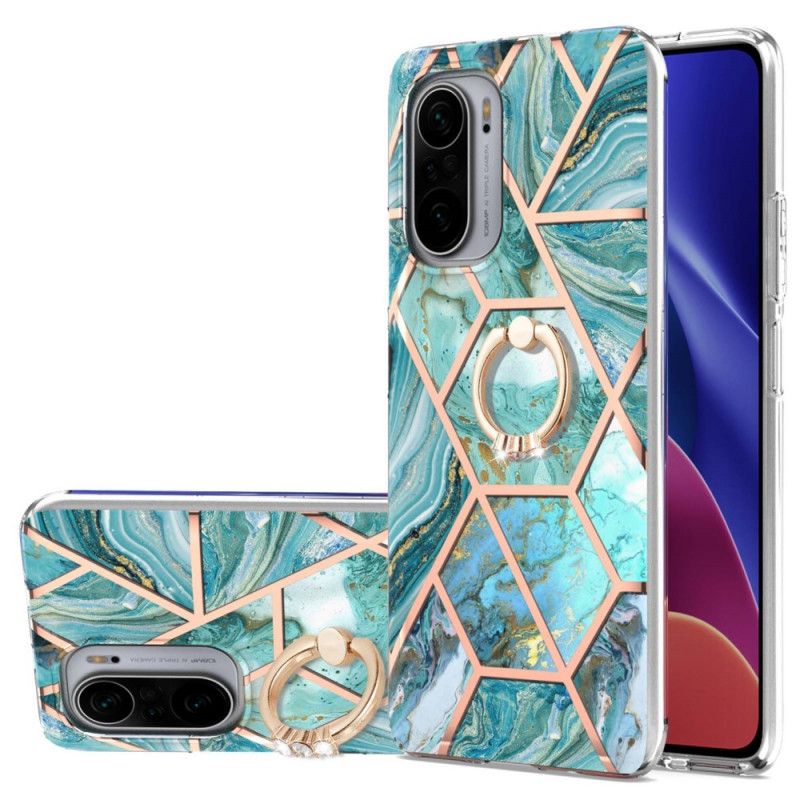 Coque Xiaomi Mi 11i 5G / Poco F3 Marbre Géométrique Avec Anneau-support