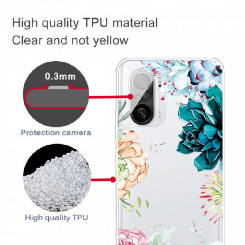 Coque Xiaomi Mi 11i 5G / Poco F3 Transparente Fleurs Aquarelle