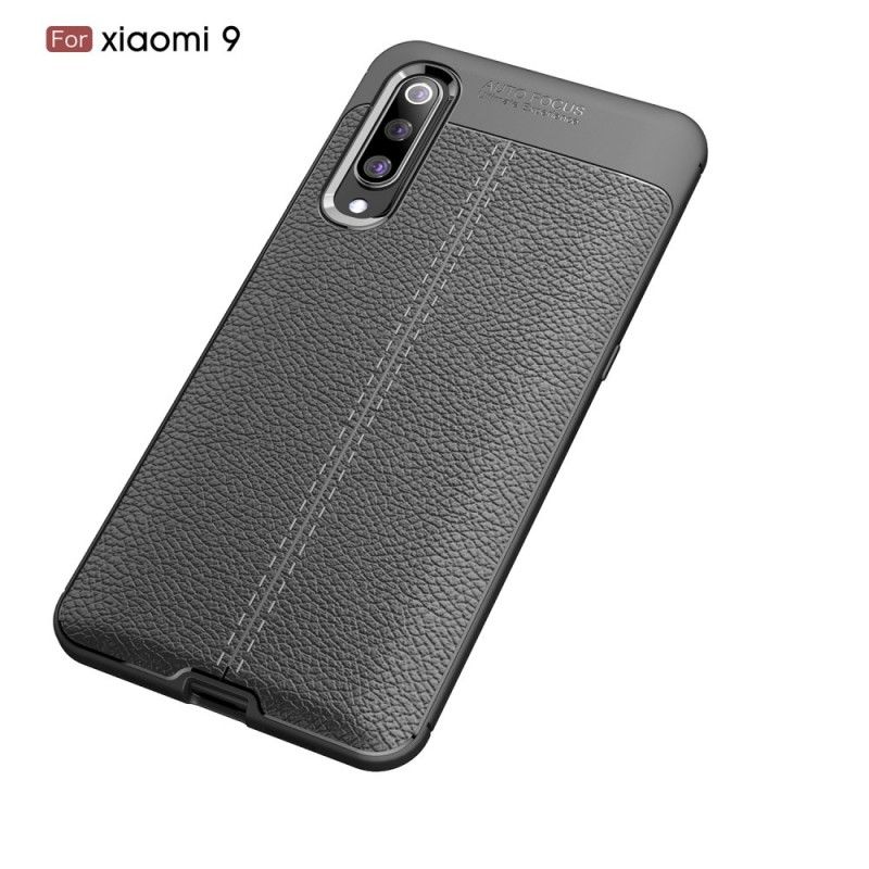 Coque Xiaomi Mi 9 Effet Cuir Litchi Double Line