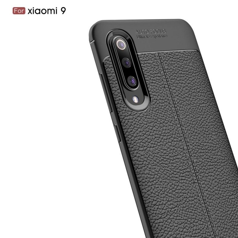 Coque Xiaomi Mi 9 Effet Cuir Litchi Double Line