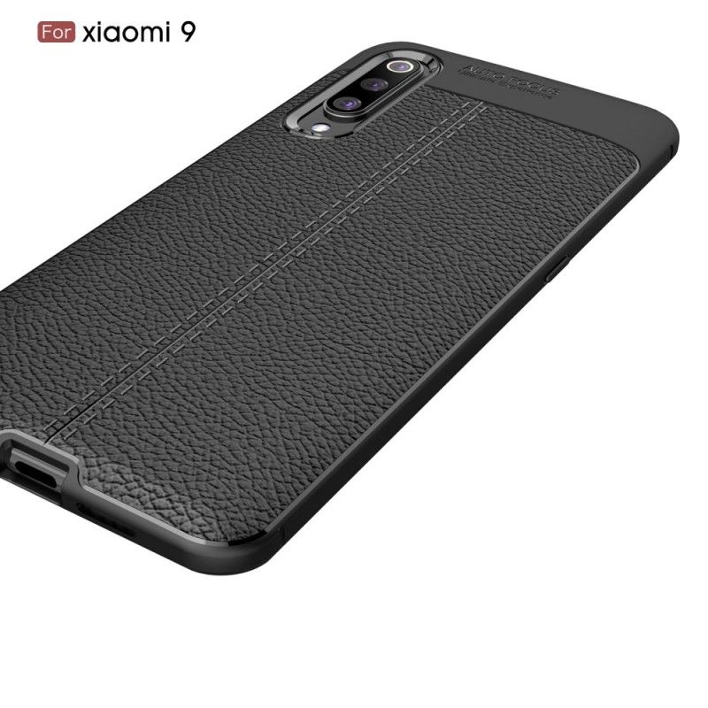 Coque Xiaomi Mi 9 Effet Cuir Litchi Double Line