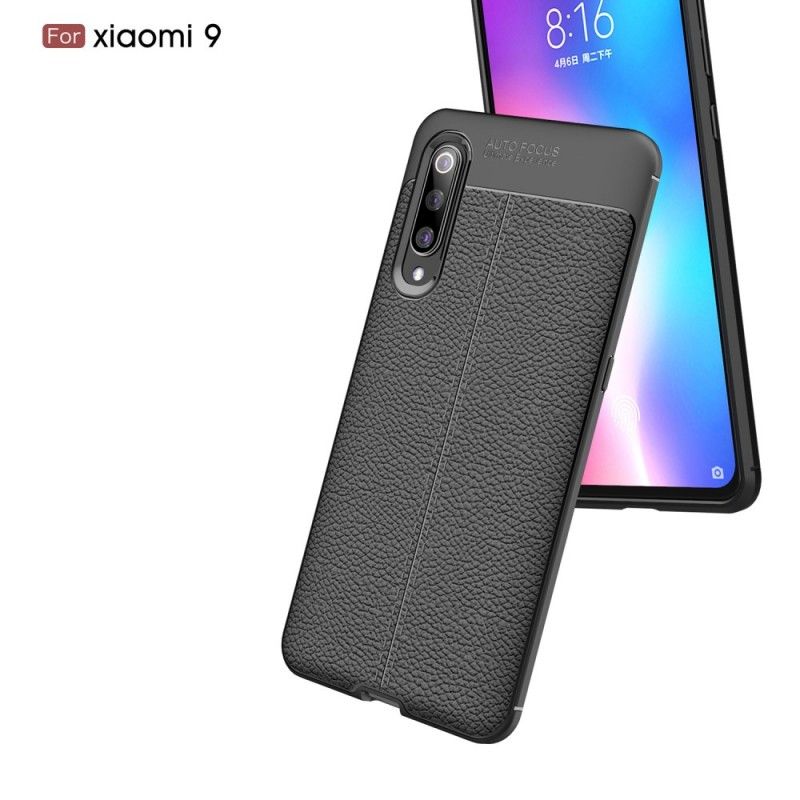 Coque Xiaomi Mi 9 Effet Cuir Litchi Double Line