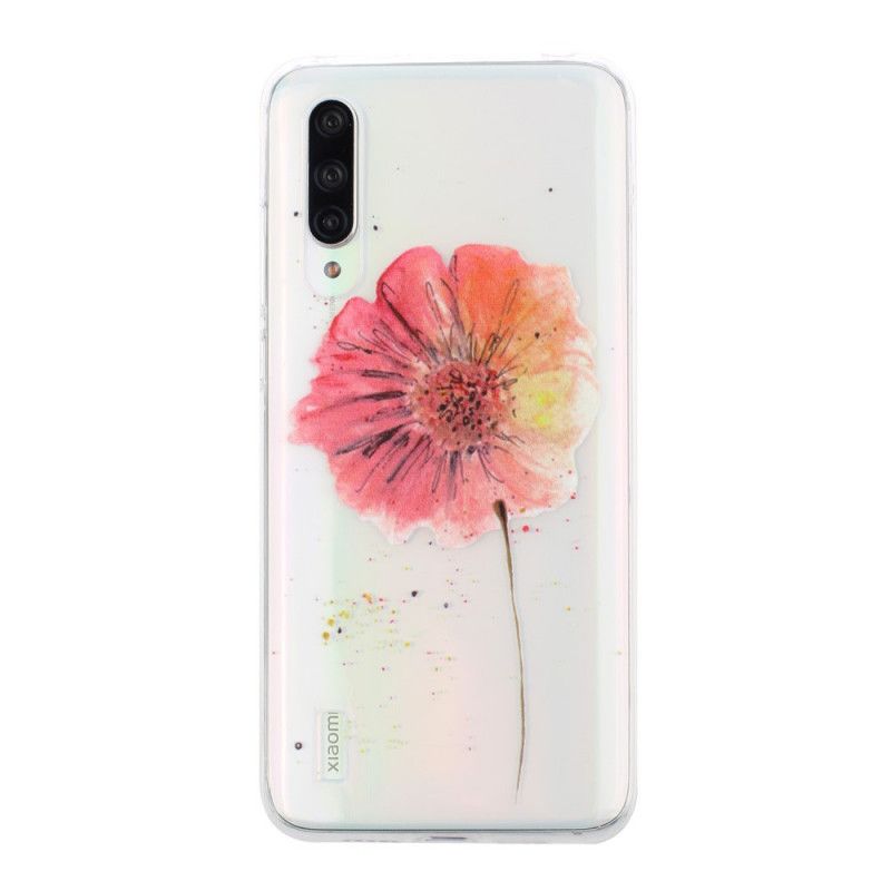 Coque Xiaomi Mi 9 Lite Transparente Coquelicot Aquarelle