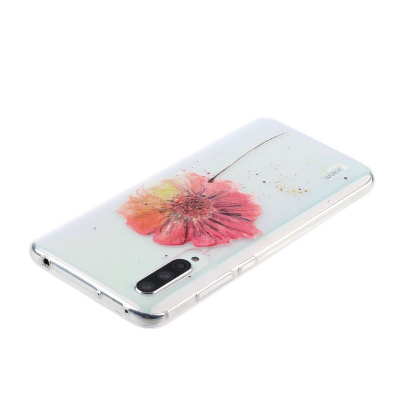 Coque Xiaomi Mi 9 Lite Transparente Coquelicot Aquarelle